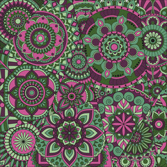 pattern with mandalas. Vintage decorative elements. Hand drawn background. Islam, Arabic, Indian, ottoman motifs.