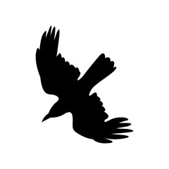 The crow icon. Bird and flight, eagle symbol. Flat Vector illustration