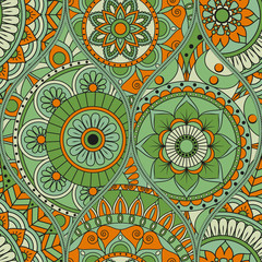 pattern with mandalas. Vintage decorative elements. Hand drawn background. Islam, Arabic, Indian, ottoman motifs.