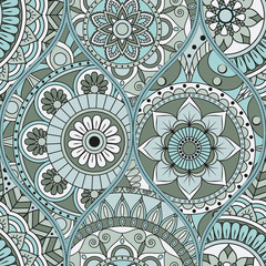 pattern with mandalas. Vintage decorative elements. Hand drawn background. Islam, Arabic, Indian, ottoman motifs.