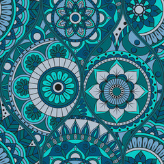 pattern with mandalas. Vintage decorative elements. Hand drawn background. Islam, Arabic, Indian, ottoman motifs.