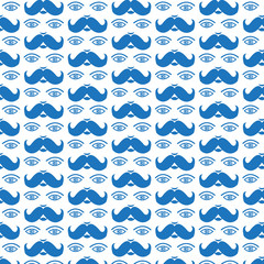 Pattern background mustache guy Face