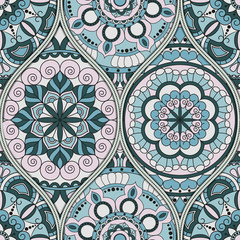 pattern with mandalas. Vintage decorative elements. Hand drawn background. Islam, Arabic, Indian, ottoman motifs.