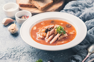 Soup with meat - solyanka