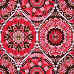 pattern with mandalas. Vintage decorative elements. Hand drawn background. Islam, Arabic, Indian, ottoman motifs.