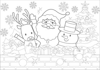 クリスマスぬりえ