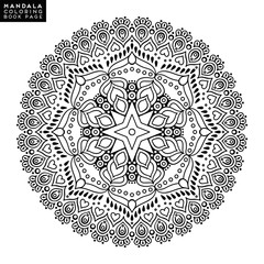 Flower Mandala. Vintage decorative elements. Oriental pattern, vector illustration. Islam, Arabic, Indian, moroccan,spain, turkish, pakistan, chinese, mystic, ottoman motifs. Coloring book page