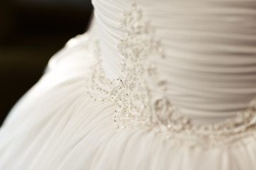 Fototapeta na wymiar Beautiful bride wedding dresses separately