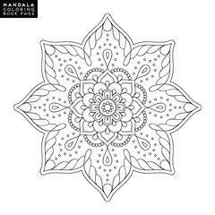 Flower Mandala. Vintage decorative elements. Oriental pattern, vector illustration. Islam, Arabic, Indian, moroccan,spain, turkish, pakistan, chinese, mystic, ottoman motifs. Coloring book page
