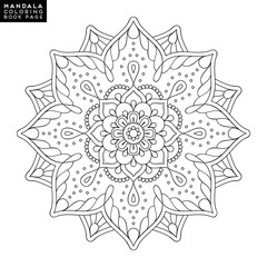 Flower Mandala. Vintage decorative elements. Oriental pattern, vector illustration. Islam, Arabic, Indian, moroccan,spain, turkish, pakistan, chinese, mystic, ottoman motifs. Coloring book page