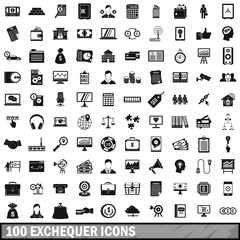 Fototapeta premium 100 exchequer icons set, simple style 