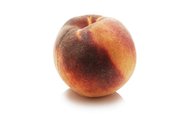 ripe peach  isolated on white background