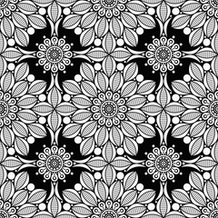 Flower Mandala. Vintage decorative elements. Oriental pattern, vector illustration. Islam, Arabic, Indian, moroccan,spain, turkish, pakistan, chinese, mystic, ottoman motifs. Coloring book page