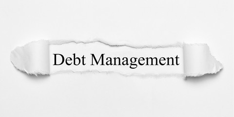 Debt Management on white torn paper