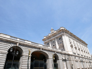 Part of Palacio Real de Madrid or Royal Palace of Madrid in Spain.