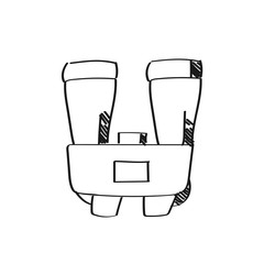 Binocular illustration on a white background.Black and white color line art