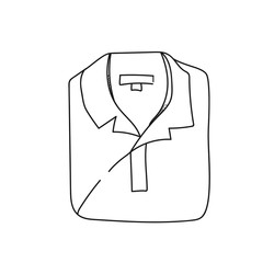 Mens Shirt Collars illustration on white background.Black and white color line art