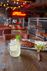 Cocktail and ribs