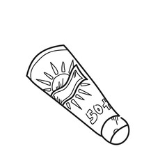 Sunscreen tube illustration on a white background