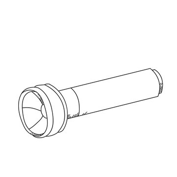 recommend clip art: Flashlight illustration on a white background.Black and white color line art