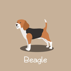An illustration depicting Beagle dog cartoon.vector