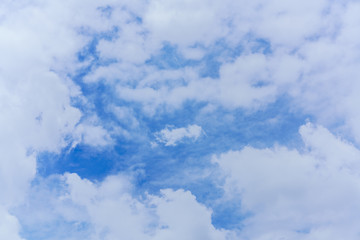Beautiful white clouds and blue sky background