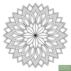 Obraz premium Flower Mandala. Vintage decorative elements. Oriental pattern, vector illustration. Islam, Arabic, Indian, moroccan,spain, turkish, pakistan, chinese, mystic, ottoman motifs. Coloring book page