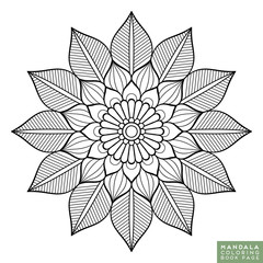 Flower Mandala. Vintage decorative elements. Oriental pattern, vector illustration. Islam, Arabic, Indian, moroccan,spain, turkish, pakistan, chinese, mystic, ottoman motifs. Coloring book page