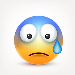 Smiley,emoticon. Yellow face with emotions. Facial expression. 3d realistic emoji. Sad,happy,angry faces.Funny cartoon character.Mood. Web icon. Vector illustration.