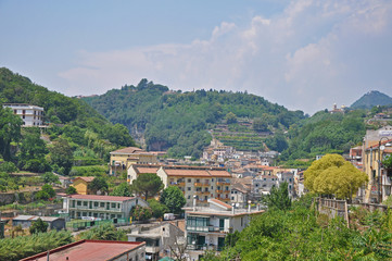 Fototapeta na wymiar A small Italian town in the mountains