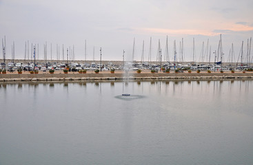 Fototapeta na wymiar Evening marina in Salerno