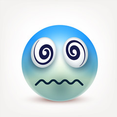 Smiley,emoticon. Yellow face with emotions. Facial expression. 3d realistic emoji. Sad,happy,angry faces.Funny cartoon character.Mood. Web icon. Vector illustration.