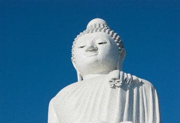 Fototapeta na wymiar The marble statue of Big Buddha in Phuket