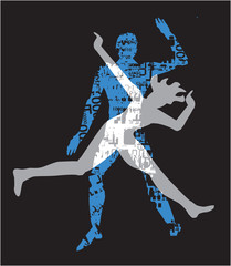 Young couple domestic violence.
Stylized silhouettes of Man biting woman.Isolated on black background. Vector available.