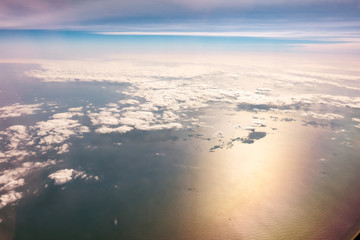 Fototapeta premium Sky and clouds from aircraft window