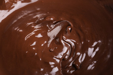 Delicious melted chocolate sauce as background