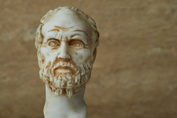 Statue of Demokritus,ancient greek philosopher.