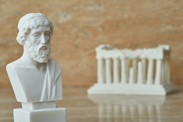Statue of ancient Greek philosopher Plato. - 163896108
