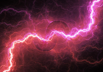 Purple lightning, plasma electrical background