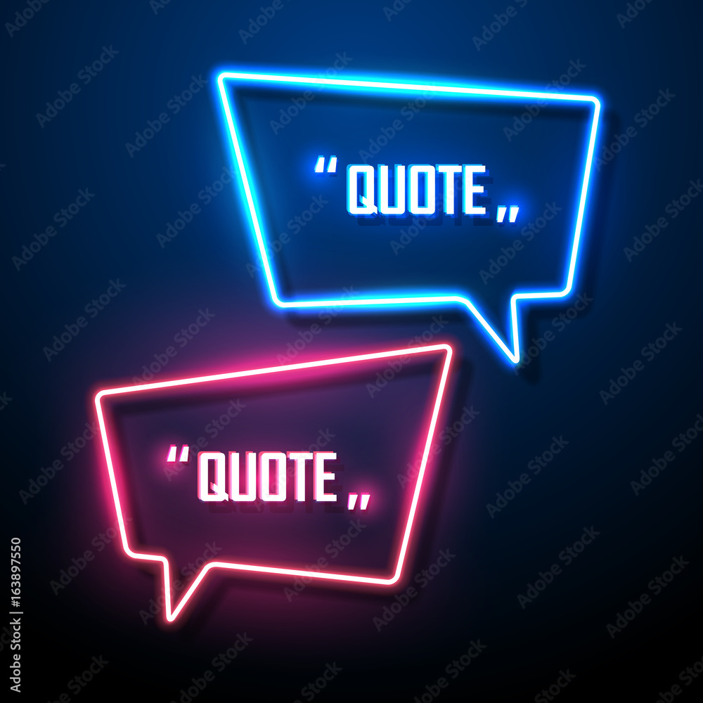 Canvas Prints neon sign speech bubble. vector illustration.