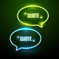 Neon sign speech bubble. Vector illustration.