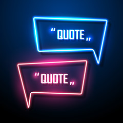 Neon sign speech bubble. Vector illustration.