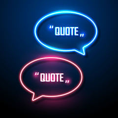 Neon sign speech bubble. Vector illustration.