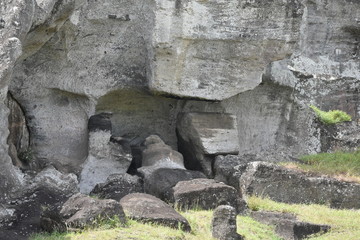 Ranu Raraku (stone quarry) at Easter Island (Rapa Nui)