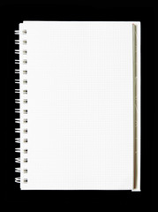 notebook with spiral isolated.