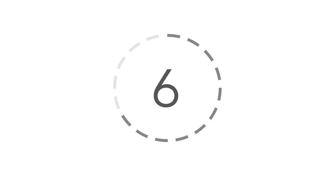 Countdown 10 Sekunden. Kreis. modern & hell