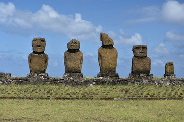 Moai statues on Easter Island (Rapa Nui)