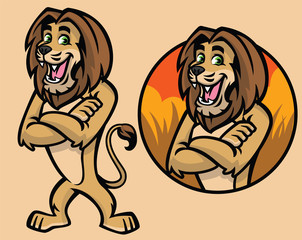 Naklejka premium set of cartoon lion character