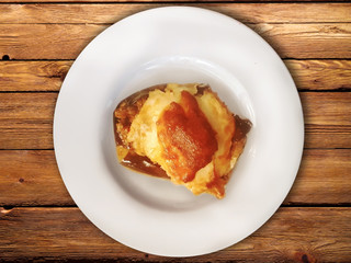 turkish eggplant meal karniyarik with cheese