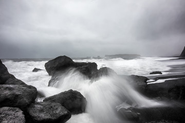 Stormy Weather at Reynisfjara Volcanic Beach